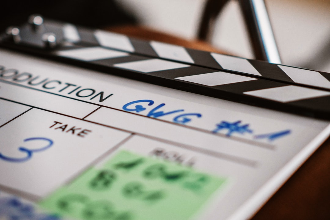 Closeup shot of a filmslate on Take 3.